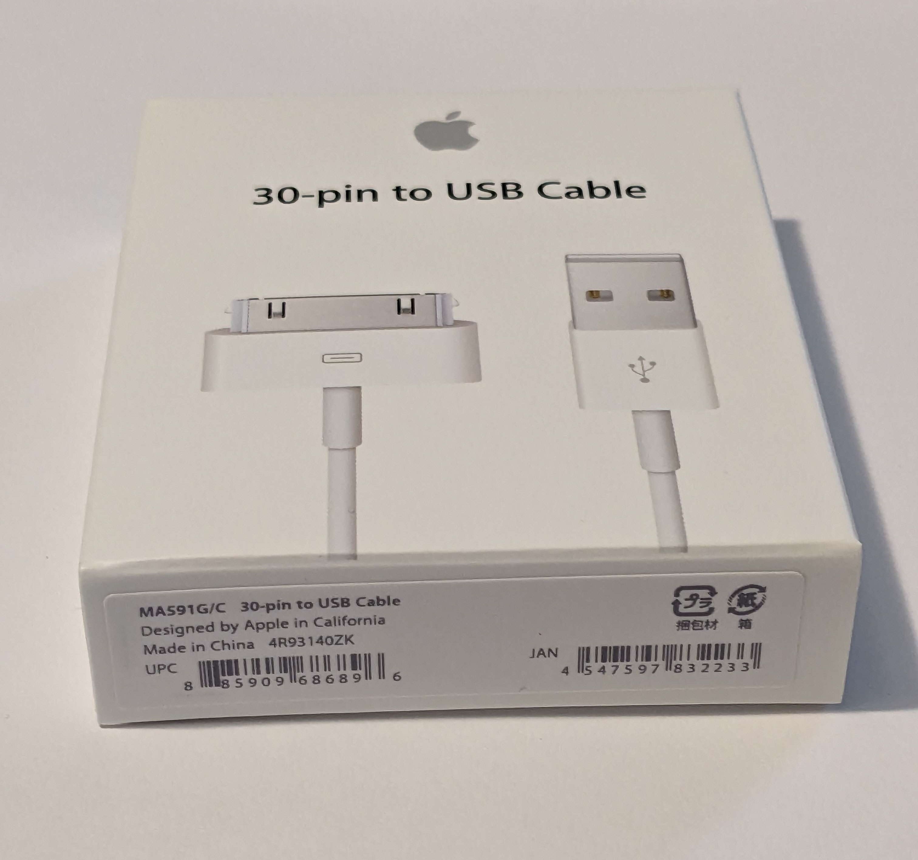 Genuine Apple 30-Pin to USB Cable (MA591G/C) — Factory Sealed OEM