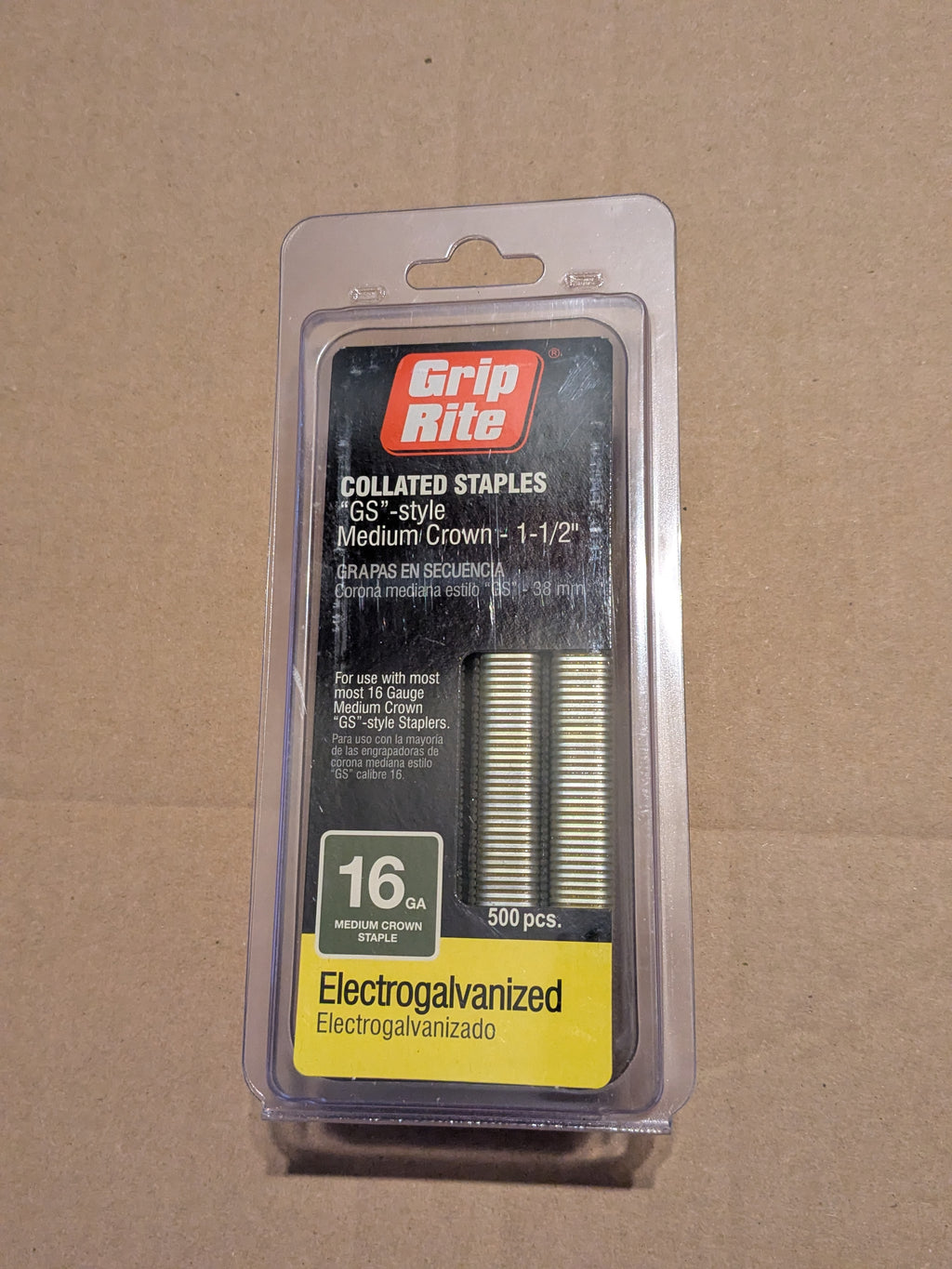 (LOT OF 6) Grip Rite 16-GA Collated Staples "GS" Style Medium Crown - 1-1/2”